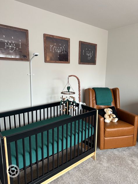 Sporty Nursery Ideas, Nursery Football Theme, Football Nursery Baby Boy, Football Nursery Theme, Vintage Football Nursery, Football Themed Nursery, Football Theme Nursery, Boy Sports Nursery, Sports Theme Nursery