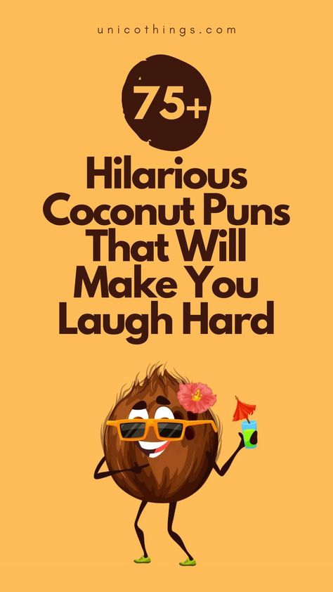 Escape to a tropical paradise of laughter with these funny coconut puns that will transport you to sandy beaches and sunny smiles. Beach Puns, Witty Comebacks, Double Entendre, Beach Humor, Funny Puns, Sandy Beaches, Tropical Paradise, Puns, Paradise