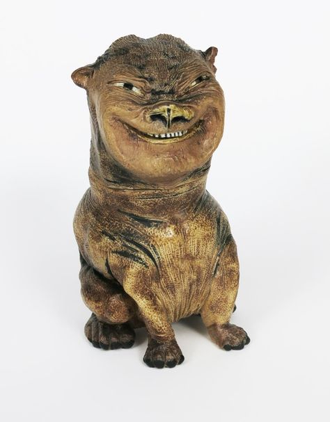 Lot 12 - A unique Martin Brothers stoneware grotesque dog jar and cover by Robert Wallace Martin, dated 1884, Martin Brothers Pottery, Martin Brothers, Face Jugs, Pottery Stoneware, Sculpture Inspiration, Sculptures Céramiques, The Martin, Antique Pottery, English Design