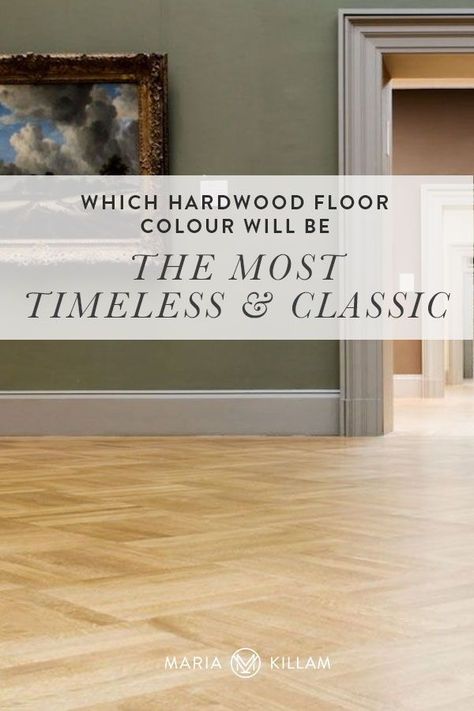 Classic Wood Floors, Wood Floor Colors, Neutral Flooring, Hardwood Floor Colors, Timeless Interior Design, Tiles Designs, White Tile Backsplash, Floor Stain, Natural Wood Flooring