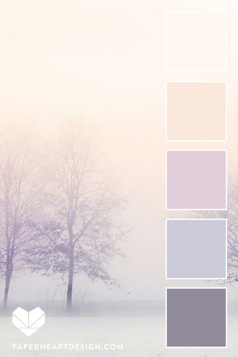 Color Palette: Snowy Beauty — Paper Heart Design Lavender Color Palette, Graphics Resources, Winter Pastels, Pastel Color Schemes, Purple Color Palettes, Winter Color Palette, Snow Fall, Real Estat, Color Schemes Colour Palettes