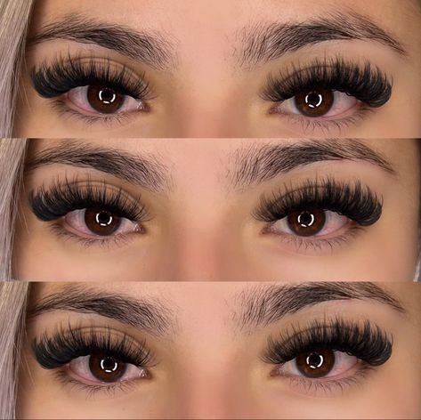 Wispy Dramatic Eyelash Extensions, Doll Eyelash Extensions Volume, Full Long Lash Extensions, Full Wispy Lashes, Volume Doll Eyelash Extensions, Eyelash Extensions For Round Eyes, Open Eye Lash Extensions Mapping, Baby Doll Lashes, Doll Eye Lashes Extension