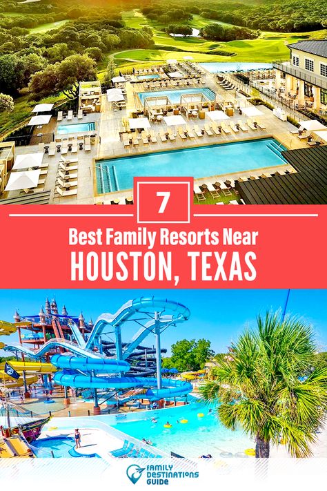 Interested in resorts close to Houston? Tired of ideas about the top resorts in Houston because you’re looking for places to stay that are NEAR Houston? We’re FamilyDestinationsGuide, and we’re here to help: Discover the best resorts near Houston, TX - so you get memories that last a lifetime! #houston #houstonarea #houstonresorts #houstonhotels #houstonplacestostay #resortsnearhouston #houstontravel Resorts In Texas, Texas Resorts, Family Vacations In Texas, Texas Aesthetic, Resorts For Kids, Houston Hotels, Kid Friendly Resorts, Dallas Hotels, Best Family Vacation Spots