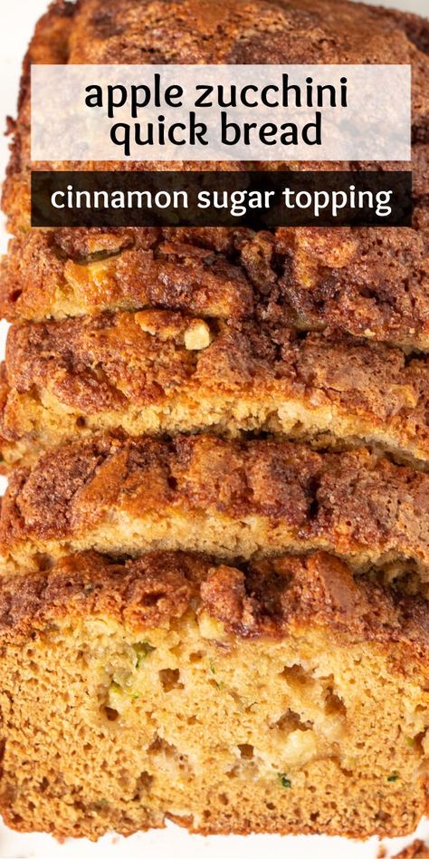 Cinnamon Zucchini Bread, Apple Zucchini Bread, Fall Bread, Apple Zucchini, Bread Zucchini, Applesauce Bread, Zucchini Recipes Dessert, Easy Zucchini Bread, Apple Bread Recipe