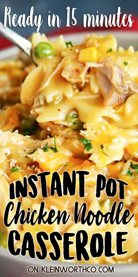 Chicken Noodle Casserole Recipe, Instant Pot Chicken Noodle, Fast Easy Dinner, Instant Pot Pasta Recipe, Chicken Noodle Casserole, Leftover Chicken Recipes, Pressure Cooker Chicken, Noodle Casserole, Best Instant Pot Recipe