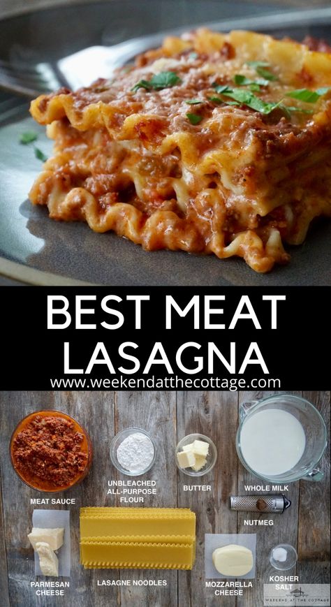 Meat Sauce Lasagna, Best Meat Lasagna Recipe, Meat Lasagna Recipe, Lasagna No Meat Recipe, Lasagna With Bechamel Sauce, Lasagne Pasta, Meat Lasagna, Lasagna Ingredients, Meat Sauce Recipes