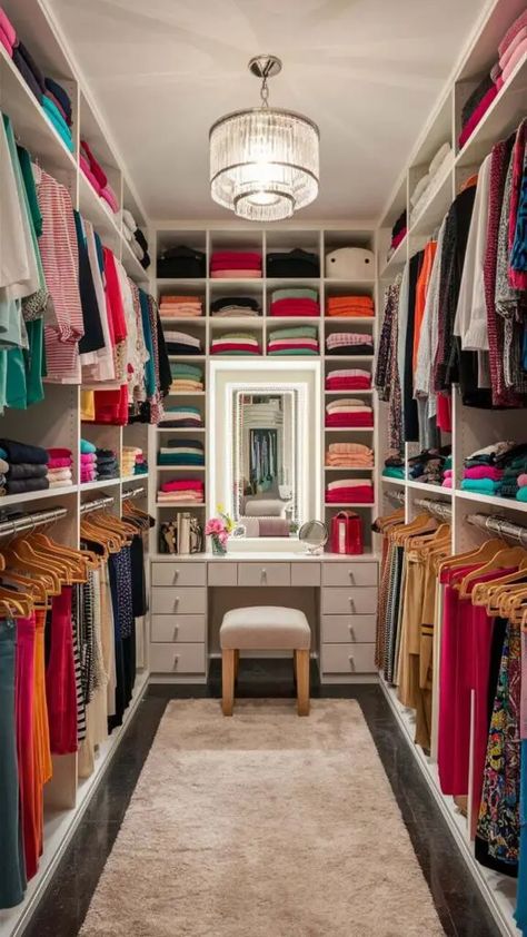 25 Walk in Closet Ideas (Luxury & Trendy!) » HomeQly.com Masculine Walk In Closet, Walk In Closet Ideas, Master Closet Design, Closet Redo, Dressing Room Closet, Walking Closet, Dream Closet Design, Walk In Closet Design, Closet Design Layout