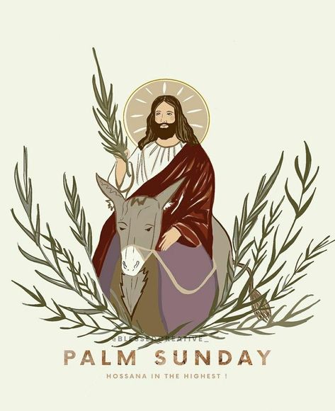 Palm Sunday Photos, Happy Palm Sunday Aesthetic, Catholic Palm Sunday Crafts, Palm Sunday Pic, Palm Sunday Wallpaper Iphone, Palm Sunday Artwork, Palm Sunday Images Jesus, Palm Sunday Illustration, Hossana Jesus Palm Sunday