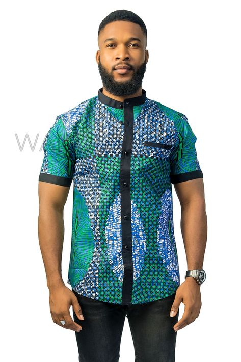 African Attire For Men Ankara, African Print Shirts For Men, African Shirts Designs, Ankara Shirts For Men, Chitenge Outfits, Ankara Shirt, African Wear For Men, African Shirt, African Print Shirt