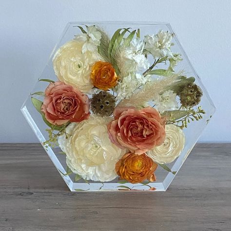 Tealight Holders | Our Work Bouquet In Resin, Bouquet Preservation Resin, Resin Keepsake, Wedding Flower Preservation, Wedding Bouquet Preservation, Hypericum Berries, Floral Preservation, Flower Preservation, Bouquet Preservation