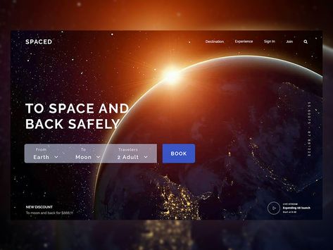 Futuristic Website Design, Space Website Design, Space Websites, Data Website, Space Website, Real Estate Landing Pages, Travel Website Design, Unique Website Design, Web Design Examples