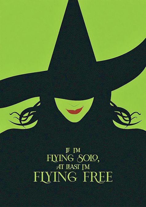 Wicked Musical Quotes, Theatre Illustration, Wicked Book, Wicked Musical, Wicked Witch Of The West, Wicked Tattoos, Minimalist Illustration, Defying Gravity, Musical Art