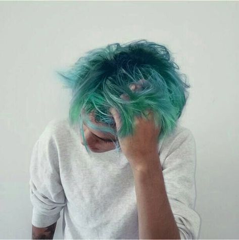 Midoriya Izuku Graves Aesthetic, Light Blue Hair, Teal Hair, Men Hair Color, Sally Face, Aesthetic Board, Hair Dye Colors, Grunge Hair, Boy Hairstyles