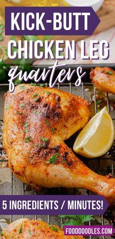 Chicken Leg Quarters Recipe – How to Make Baked Chicken Leg Quarters Baked Chicken Quarters, Chicken Quarter Recipes, Chicken Leg Quarter Recipes, Chicken Quarters, Leg Quarters, Chicken Leg Quarters, Chicken Leg Recipes, Food Doodles, Whole Roasted Chicken