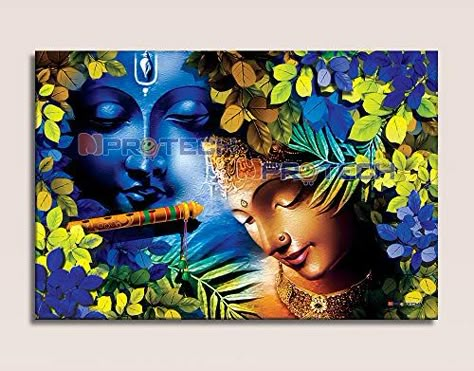 Radha Krishna Big Canvas Painting, Krishna Modern Art, Radha Krishna Modern Art, Radha Krishna Painting, Buddha Art Painting, Sketch Portrait, Eternal Beauty, Shiva Painting, Islamic Caligraphy