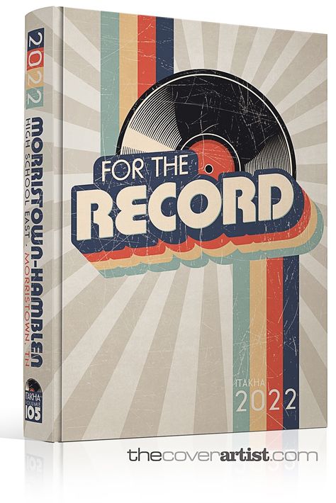 Vinyl Yearbook Cover, For The Record Yearbook Theme, Record Yearbook Theme, Year Book Covers Ideas, Yearbook Cover Design Ideas, Vintage Yearbook Covers, Year Book Themes High School, For The Record Yearbook, Vintage Yearbook Themes