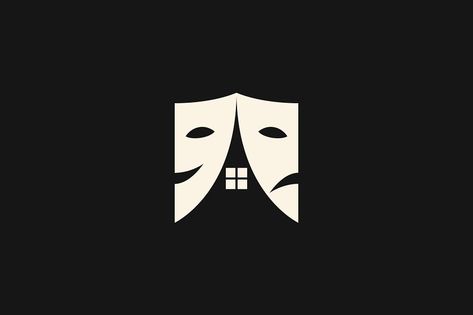 Kinusaiga Art, Theater Logo Design, Performing Arts Logo, Mask Logo Design, Theatre Logo, Us Logo, Mask Logo, Theater Mask, Modern Theatre