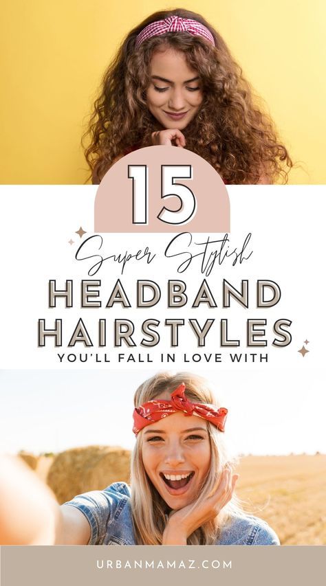 Looking for super stylish headband hairstyles you'll fall in love with? Check out this list of 15 stunning headband hairstyles that look trendy and stylish. How To Wear A Headband, Knotted Headband Hairstyle, Hairstyles With Headbands, Cute Headband Hairstyles, Forehead Headband, Teacher Hair, Second Day Hairstyles, Stylish Headbands, Cotton Headband