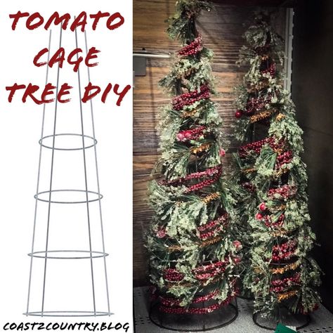 Tomato Cage Tree, Tomato Cage Crafts, Diy Christmas Trees, Tomato Cage Christmas Tree, Planters Diy, Easter Greetings Messages, Happy Easter Wishes, Front Porch Christmas Decor Ideas, Porch Christmas Decor Ideas