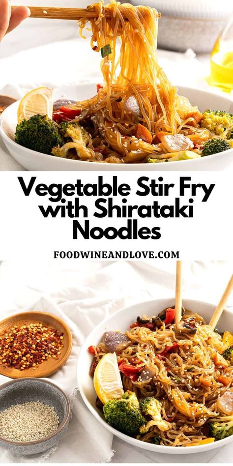 Konjac Noodles Recipes, Shirataki Recipes, Miracle Noodles Recipe, Healthy Noodle Recipes, Low Carb Noodles, Shirataki Noodles, Low Carb Vegetarian Recipes, Low Carb Vegan, Veggie Stir Fry