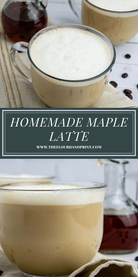 Autumn Coffee Shop, Maple Latte Recipe, Maple Latte, Homemade Latte, Maple Coffee, Kid Friendly Drinks, Homemade Tea, I Drink Coffee, Brewed Coffee