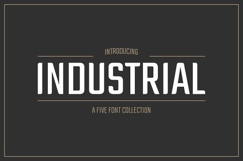 Industrial Font Collection  by Grid Based Design on @creativemarket  Industrial is a modern, condensed sans serif font with a vintage feel. With its strong vertical appearance and soft rounded corners, Industrial is very versatile. Perfect for posters, logos, headlines, blogs and more.  Industrial comes with a full set of uppercase, lowercase, numbers and punctuations in both OpenType and WebFonts.  https://creativemarket.com/free-goods?u=Mack_Studio Industrial Typography, Industrial Font, Masculine Font, Fonts To Download, Industrial Logo, Latest Graphic Design Trends, Popular Sans Serif Fonts, Icon Inspiration, Strong Font