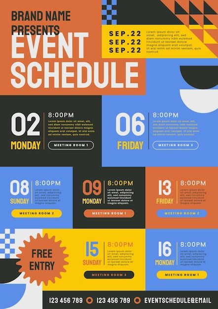 Graphic Design Schedule, Schedule Design Layout, Event Schedule Design, Agenda Design, Event Brochure, Event Poster Template, Illustrator Design Tutorial, Flyer Design Inspiration, Event Poster Design