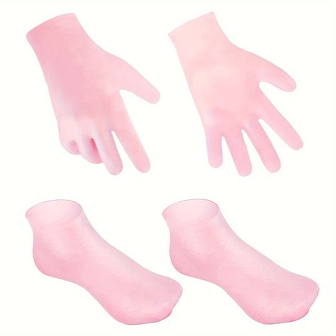 Pedicure Pink, Temu Stuff, Pedicure Socks, Moisturizing Gloves, Gel Socks, Heel Socks, Tiny Room, Foot Socks, Cracked Skin