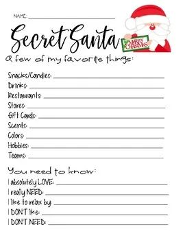 11+ Secret Santa Form Free Download EDITABLE [Word, PDF] Secret Santa Survey Questions, Office Secret Santa Ideas Free Printable, Gift Exchange List Template, Favorite Things List Questions Christmas, Christmas Secret Santa List, Work Secret Santa Questions, Free Printable Secret Santa Wish List, Secret Santa Template Free Printable, Secret Santa Form Free Printable