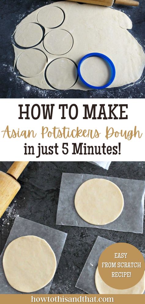 Potsticker Dough, Pot Stickers Recipe, Potstickers Recipe, Homemade Chinese Food, Video Collage, Dumpling Dough, Asian Recipe, Homemade Dumplings, Chinese Dumplings