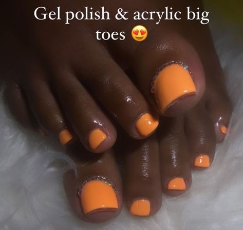 Short Square Acrylic Nails Ombre, Acrylic Nails Toes, Orange Toe Nails, Mani Nails, Multicolored Nails, Gel Toe Nails, Acrylic Toes, Acrylic Toe Nails, Toe Nail Color