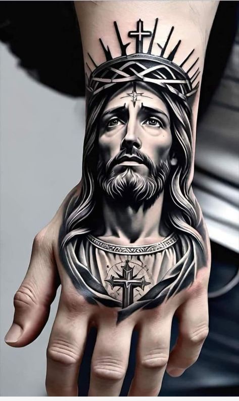 Virgin Mary Hand Tattoo, Tattoos Bible, Praying Hands Tattoos, Virgin Mary Tattoos, Jesus Hand Tattoo, Tattoos Jesus, Tattoos Spiritual, Mary Tattoos, Jesus Tattoo Sleeve