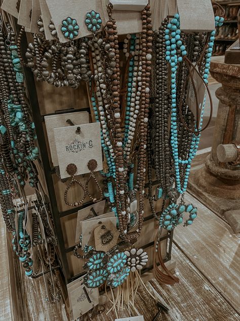 Turquoise Jewelry Aesthetic, Western Boutique Display, Punchy Jewelry, Western Shopping, White Buffalo Turquoise Jewelry, Real Cowgirl, Western Logo, Western Fashion Jewelry, Southern Jewelry