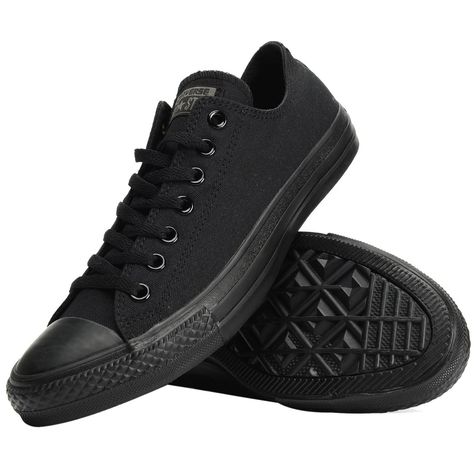 PRICES MAY VARY. Rubber sole Black Converse Low, All Black Converse, Sneakers Fashion Outfits, Black Converse, Star Shoes, Latest Sneakers, Converse Chuck Taylor All Star, Girls Sneakers, Black Sneakers