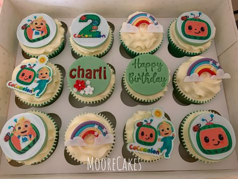 Cocomelon Cupcakes Ideas, Cocomelon Cupcake Ideas, Coco Melon Cupcakes, Cupcake Cocomelon, Cocomelon Cupcakes, Llama Cake, Cocomelon Cake, Bake Ideas, 1st Birthday Cupcakes