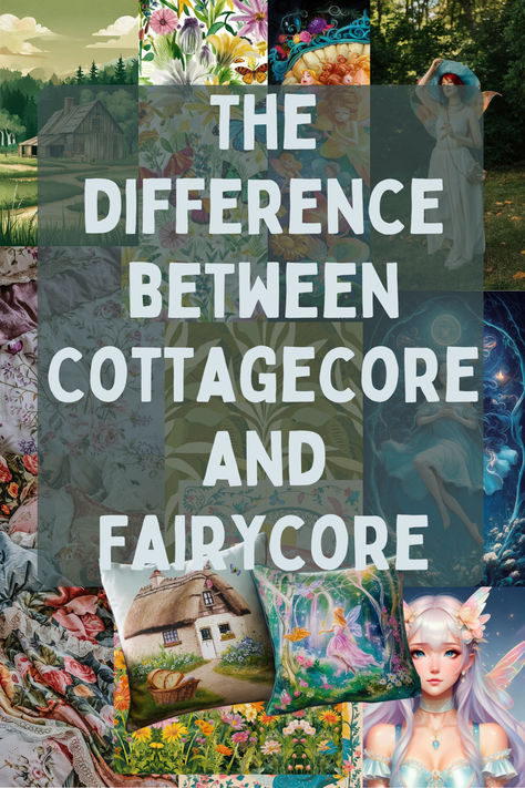 The difference between cottagecore and fairycore Faerie Core Aesthetic, Fairycore Diy Crafts, Fairy Core Home Decor, Seelie Fae Aesthetic, Cottage Fairy Aesthetic, Nature Core Aesthetic, Fairy Home Aesthetic, Fairy Cottagecore Aesthetic, Fairy Core Decor