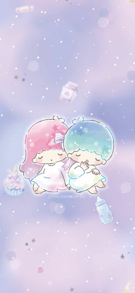 Sanrio Collection, Stars Aesthetic, Kawaii Wallpapers, Kiki Lala, My Melody Wallpaper, Cute Kawaii Animals, Phone Inspo, Sanrio Wallpaper, Hello Kitty Iphone Wallpaper