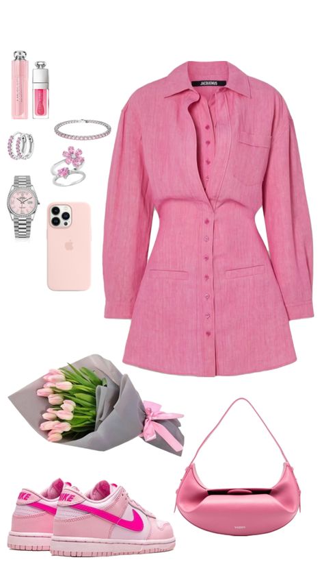 Jacquemus Pink Outfit, Moon Outfit, Cartier Earrings, Classy Prom Dresses, Causual Outfits, Cute Comfy Outfits, Van Cleef Arpels, Looks Chic, Van Cleef