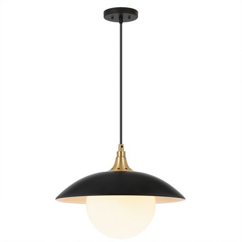 Black Brass Pendant Light, Modern Kitchen Island Pendant Lights, Black And Brass Pendant Light, Modern Industrial Lighting, Dome Pendant Lighting, Single Pendant Lighting, White Brass, Kitchen Pendants, Kitchen Pendant Lighting