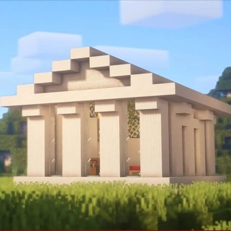 Are you a fan of Hercules? Then maybe you have heard of or seen a Greek Temple? Then why not create one with this Small Greek Temple in Minecraft? It features a small temple that utilizes the quartz blocks to the fullest! You can also enjoy the comfort it provides inside and make it a shelter or a small base! So better check it out now! Minecraft House Ideas Small, Minecraft Park, Minecraft Temple, Minecraft Medieval House, Greek Buildings, Small Temple, Minecraft House Ideas, House Ideas Small, Minecraft Farm