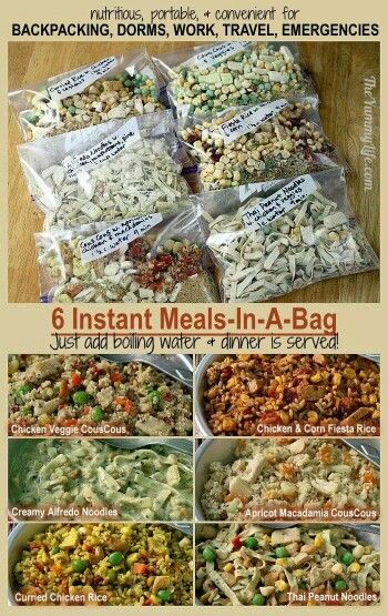 Healthy Dorm Meals, Instant Meals, Backpacking Meals, Hiking Food, Backpacking Camping, Backpacking Food, Instant Recipes, Dehydrated Food, Dorm Ideas