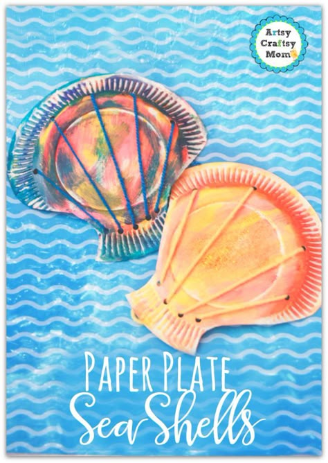 Paper Plate seashell craft for toddlers - step by step tags - paper plate, toddler crafts. ocean study, clams, Ocean Kids Crafts, Butterflies Activities, Beach Craft, Ocean Kids, Cute Paper, Spring Kids, Daycare Activities, Sea Crafts, Summer Crafts For Kids