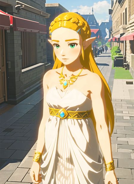 Princess Zelda White Dress, Botw Zelda White Dress, Zelda White Dress, Zelda Hair, Curly Easy Hairstyles, Totk Art, Ways To Do Your Hair, Princess Zelda Costume, Zelda Costume