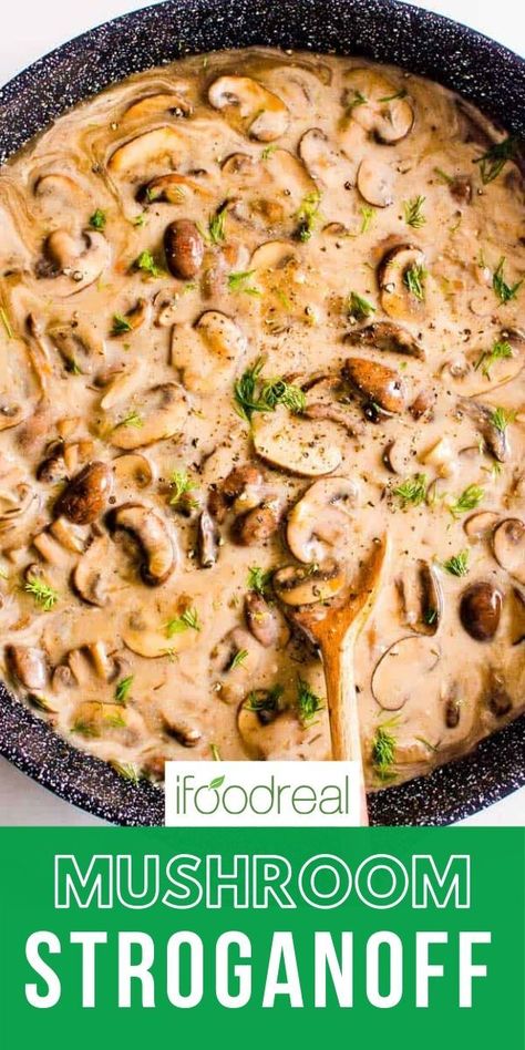 Vegetarian Stroganoff, Mushroom Stroganoff Recipe, Quick Vegetarian Dinner, Mushroom Stroganoff, Quick Vegetarian Meals, Stroganoff Recipe, Vegetarian Entrees, Vegetarian Meal, Tasty Vegetarian Recipes