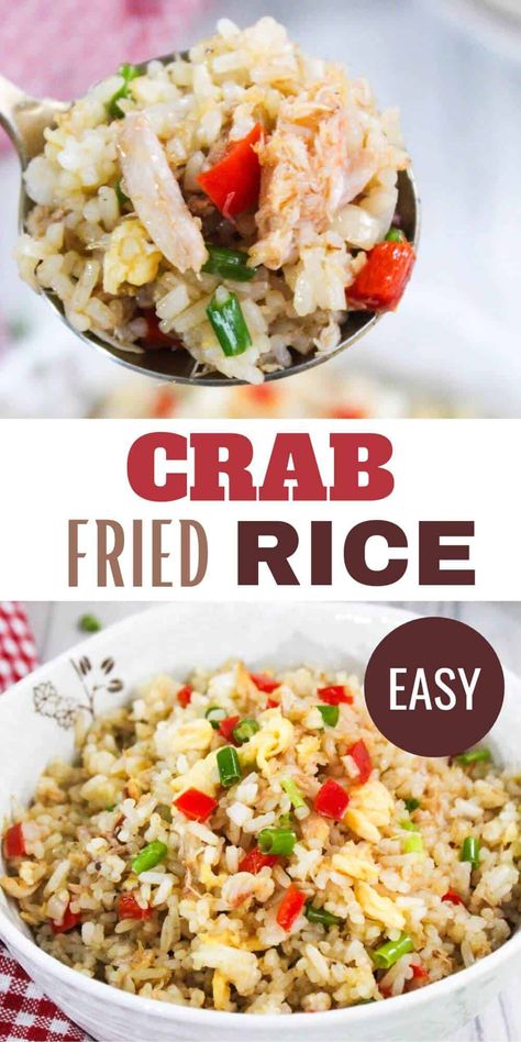 Crab And Rice Recipes, Crab Rice Recipe, Crab Meat Recipes Easy, Canned Crab Meat Recipes, Crab Fried Rice Recipe, Shrimp And Rice Dishes, April Recipes, Crab Fried Rice, Crab Rice