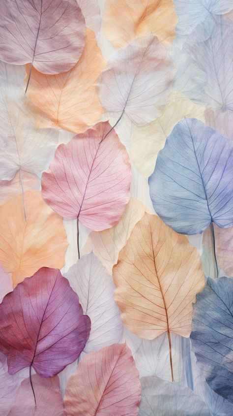 Wall Papering Ideas Phone Aesthetic, Aesthetic Wallpaper Watercolor, Pastel Colour Background, Fall Flowers Aesthetic, Abstract Wallpaper Iphone, Leaf Journal, Wallpaper Leaf, Leaf Printing, Pretty Leaves