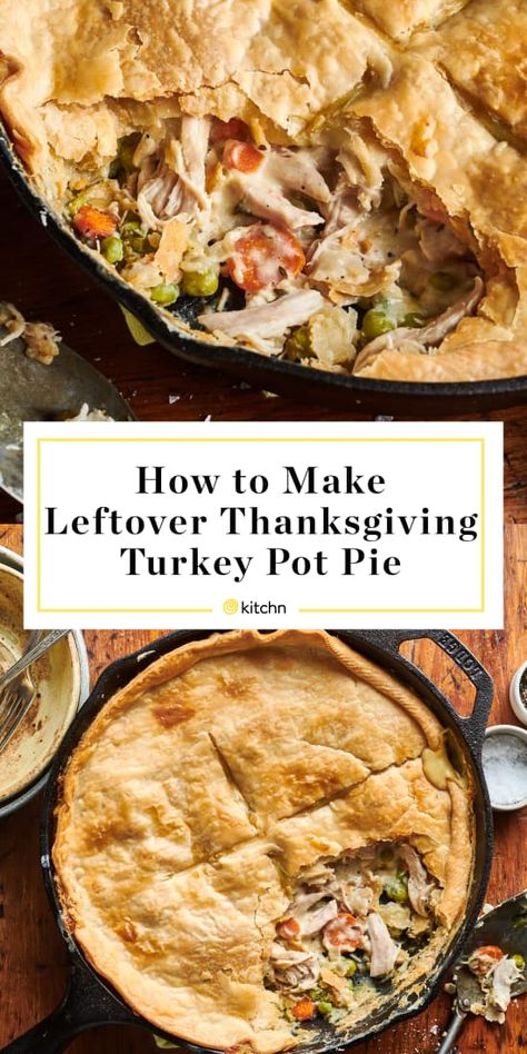 Thanksgiving Leftover Pot Pie, Thanksgiving Pot Pie, Leftover Turkey Pot Pie, Turkey Pot Pie Easy, Turkey Pot Pie Recipe, Repurpose Leftovers, Turkey Pie, Hotdish Recipes, Leftover Thanksgiving