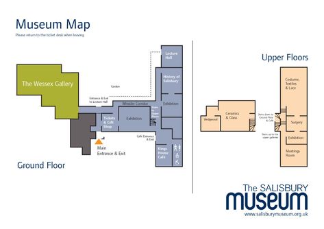 Museum Floor Plan | The Salisbury Museum Museum Floor Plan, Museum Program, Museum Flooring, Museum Plan, Archi Design, Lectures Hall, The Stand, Site Plan, Salisbury