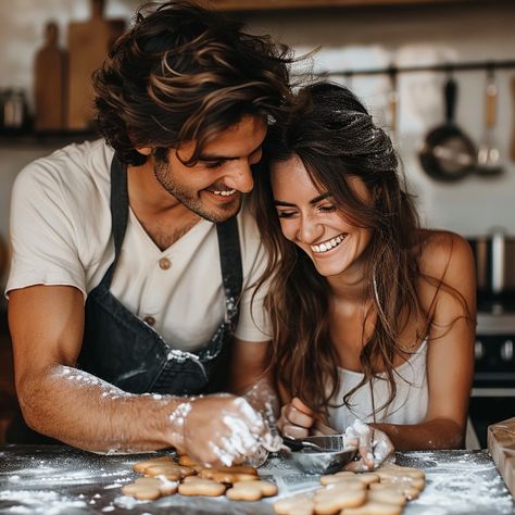 "Joyful #Baking Together: A happy #Couple engaged in baking, smiling as they decorate #Cookies in a warm #Kitchen. #Happiness #AIArt #AIPhoto #StockCake ⬇️ Download and 📝 Prompt 👉 https://stockcake.com/i/joyful-baking-together_684539_908036" Fireplace Couples Photoshoot, Cooking Couples Photoshoot, Happy Couple Wedding, Kitchen Engagement Shoot, Baking Couples Photoshoot, Christmas Baking Photoshoot Couple, Baking Engagement Photos, Couple Cooking Photoshoot, Couple Baking Photoshoot