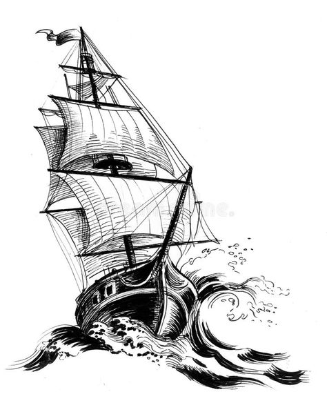 Pirate Ship Drawing, Columbus Ship, Pirate Ship Tattoos, Ship Tattoos, Tattoos Sketches, Ship Sketch, Pirate Ship Tattoo, Boat Drawing, Bateau Pirate